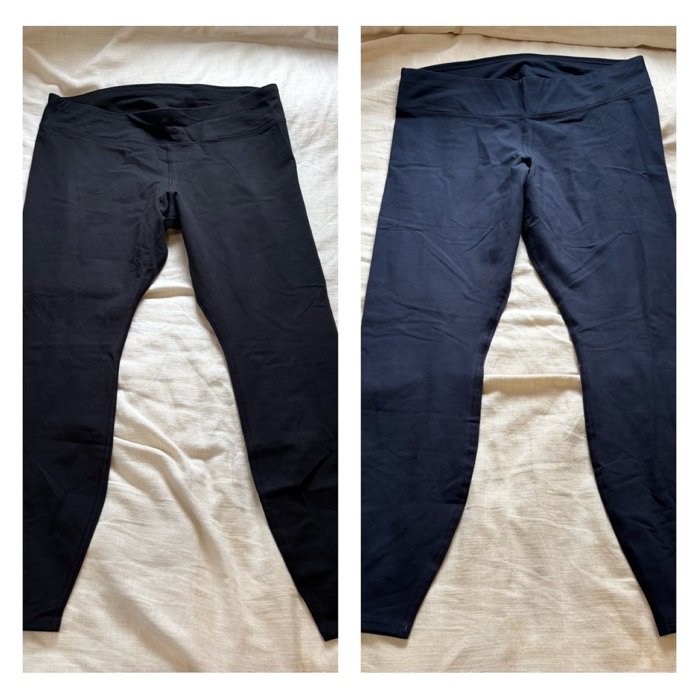 Pact Organic Cotton 2 Pairs Go-To Leggings Black and Blue XXL Yoga Pants
